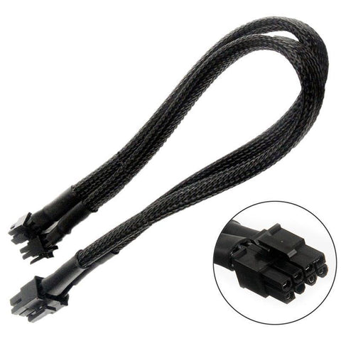 Dual Mini 6 Pin to 8 Pin PCI-E Video Card Power Cable Y Splitter 18AWG Mac Pro