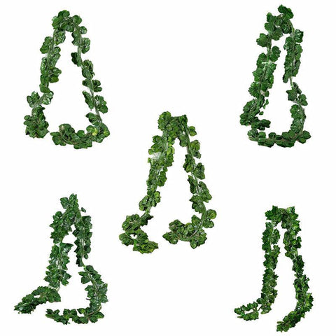 12 X 2M Artificial Ivy Vine Fake Foliage Flower Hanging Leaf Garland Plant Party - Scindapsus Leaves