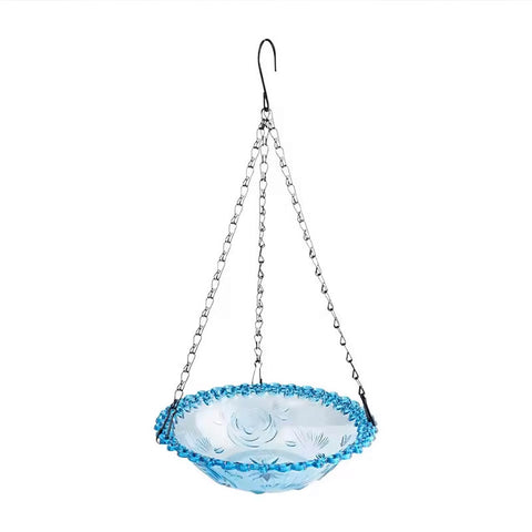Balcony Bird Feeder Hanging Rail Mount Outdoor Suspended Feeding Station Garden - Grey