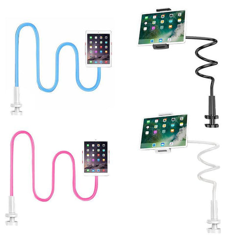 Adjustable Flexible Phone Tablet Holder with Clamp for Bed Desk Mount Use - Blue