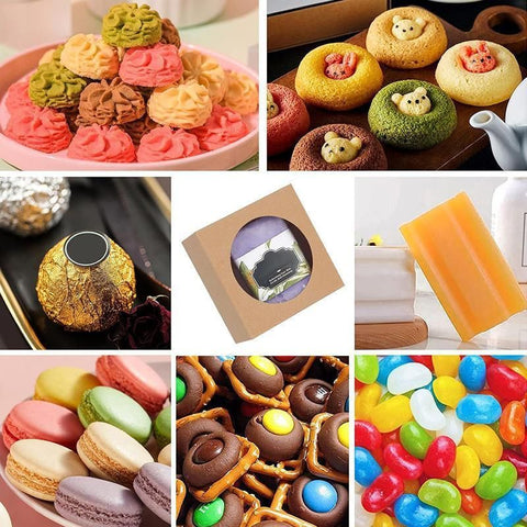 50PCS Handmade Soap Paper Box Round Window Kraft Black White Candy Biscuit Box - Khaki-50pcs 8*8*3CM