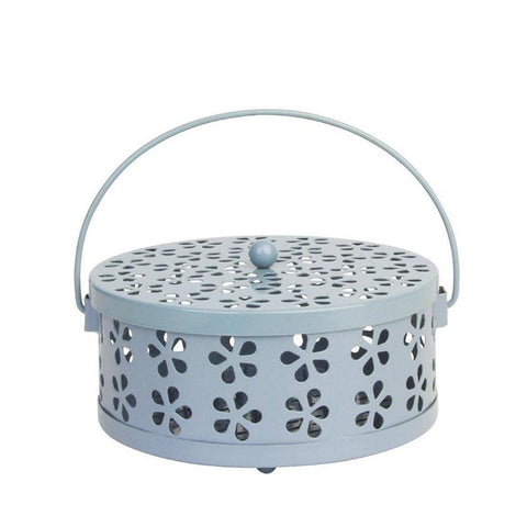 Iron Mosquito Incense Box Fireproof Tray Stand Indoor Household Incense Holder - Black