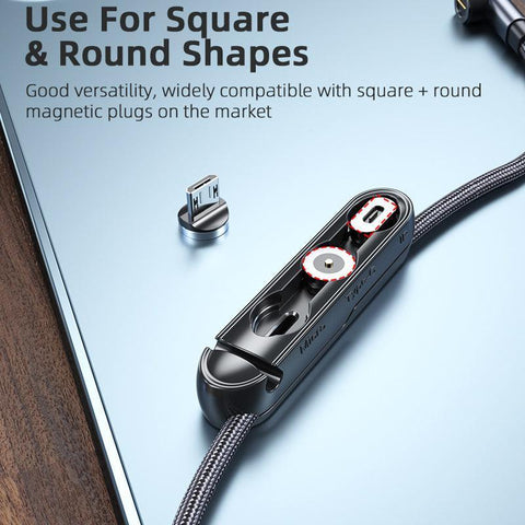 1m 2m Braided Charging Cable with Detachable Connectors for Type C Micro Lightning - Magnet Cable-Red-Type C-2M