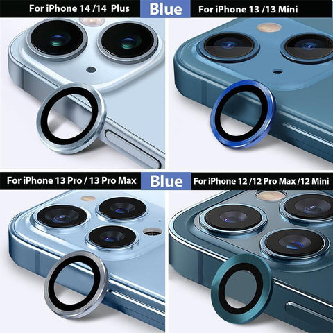 For iPhone 14/14 Plus Metal Camera Lens Glass Screen Protector - Purple