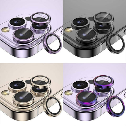 For iPhone 14/14 Plus Metal Camera Lens Glass Screen Protector - Light Puple