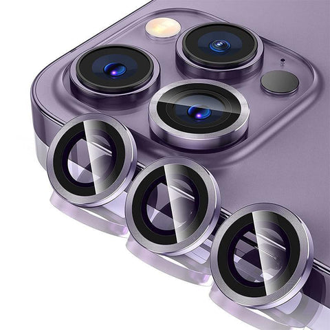 For iPhone 14/14 Plus Metal Camera Lens Glass Screen Protector - Silver