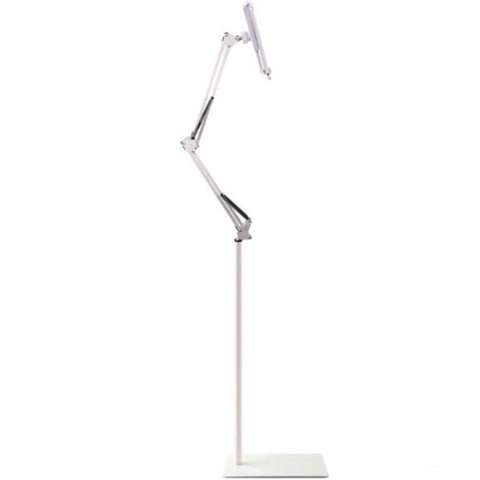 Hands Free Floor Stand Adjustable Bed Clip Holder For Tablet iPad iPhone Switch - 175cm White(Floor Cantilever Stand