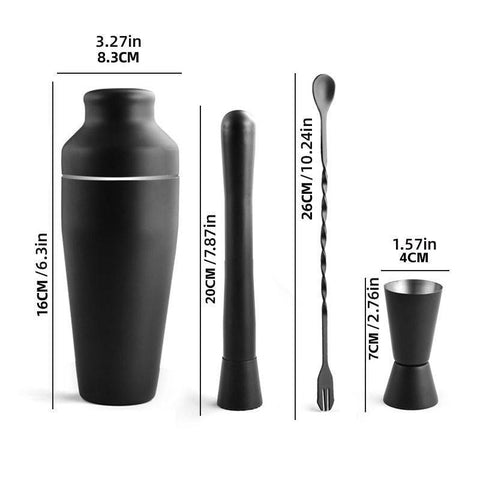 8PCS/700ML Stainless Steel Cocktail Shaker Bartender Tools Set Bar Supplies