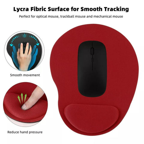 Comfort Mouse Pad with Built In Wrist Support Non Slip Ergonomic Mice Mat - Grey
