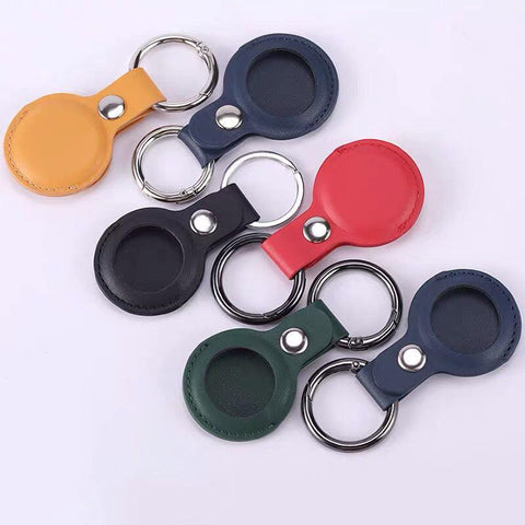For Apple Airtag Leather Case Cover Air Tag Keychain Holder Sleeve Shell Tracker - Red