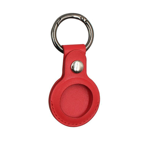 For Apple Airtag Leather Case Cover Air Tag Keychain Holder Sleeve Shell Tracker - Red