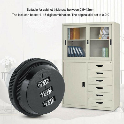 3 Digital Code Combination Cam Lock Furniture Post Mail Box Cabinet Locker Safe - Black