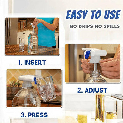 Magic Tap Automatic Electric Water Drink Milk Dispenser Beverage Spill Proof White - 1PC