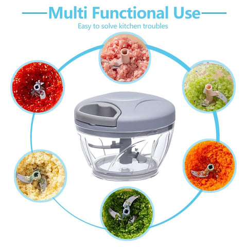 500ml Manual Meat Mincer Garlic Chopper Rotate Garlic Press Crusher Vegetabl - Green