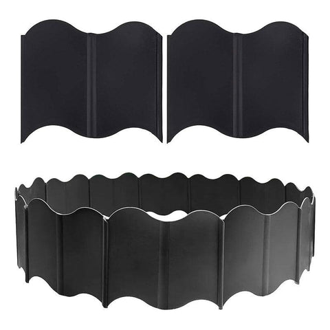 20PCS Garden Edging Fence Decorative Plastic Lawn Border Panels Landscaping - Black