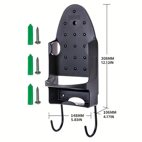 Iron Stand Double Hook Storage Rack Hanging Iron Holder for Home Organisation - White