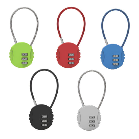 Combination Lock Padlock Locker 3 Digit Security Bike Suitcase Luggage Bag - Grey