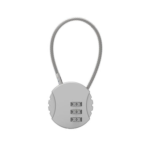 Combination Lock Padlock Locker 3 Digit Security Bike Suitcase Luggage Bag - Grey