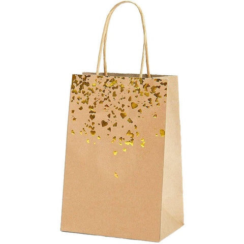 30PCS Kraft Paper Gift Bags Small Love Candy Bags Gold Foil Wedding Party Favors - Black-Gold Foil