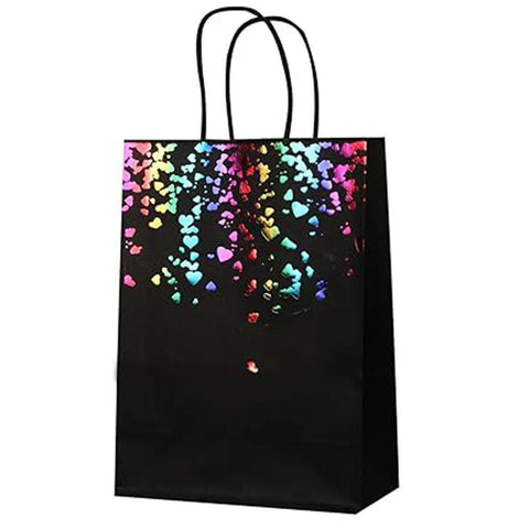 30PCS Kraft Paper Gift Bags Small Love Candy Bags Gold Foil Wedding Party Favors - Black-Gold Foil
