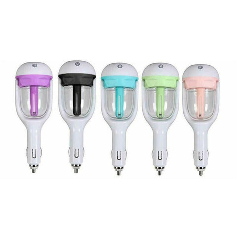Mini Car Air Humidifier Essential Oil Diffuser Ultrasonic Aroma Mist Purifier - Black