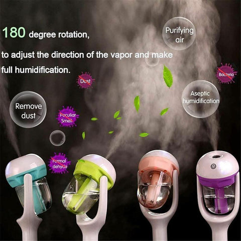 Mini Car Air Humidifier Essential Oil Diffuser Ultrasonic Aroma Mist Purifier - Green