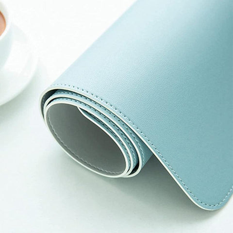 60*30Cm Leather Mouse Pad Gaming Waterproof Mousepad Desk Mat Anti-Slip Rubber - Dark Blue