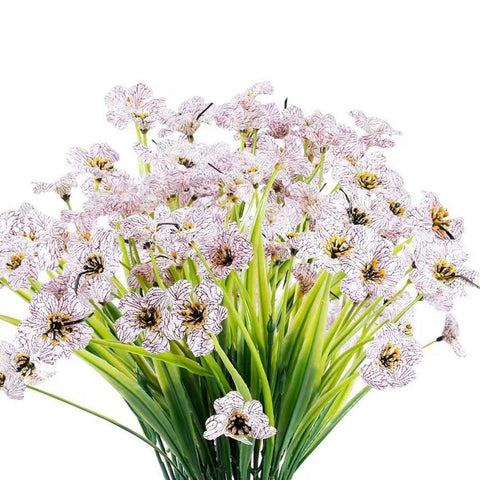 12pcs Artificial Flowers Set for Home Decor Wedding Party Fake Floral Decor - Blue
