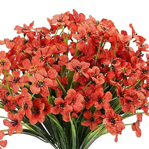 12pcs Artificial Flowers Set for Home Decor Wedding Party Fake Floral Decor - Peach