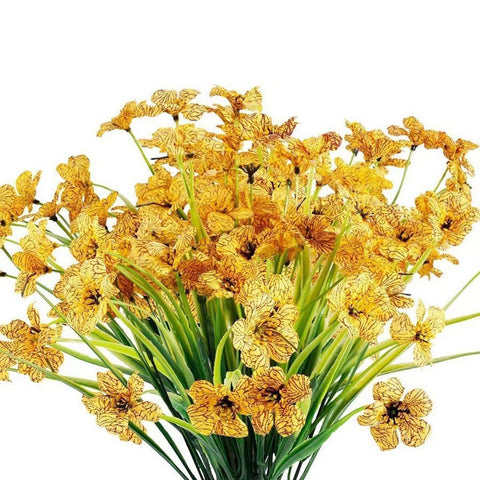 12pcs Artificial Flowers Set for Home Decor Wedding Party Fake Floral Decor - Purple