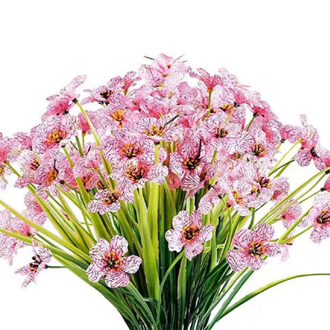 12pcs Artificial Flowers Set for Home Decor Wedding Party Fake Floral Decor - White