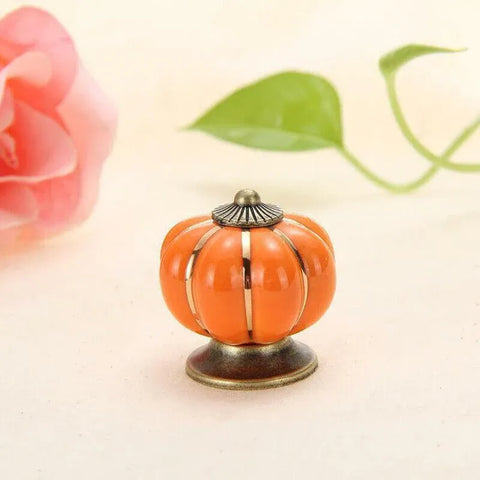 Pumpkin Ceramic Vintage Door Knobs Cabinet Drawer Cupboard Kitchen Pull Handle