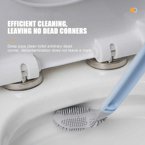 Golf Toilet Brush Long-Handled Toilet Brush Wall-Mounted Silicone Toilet Brush - White