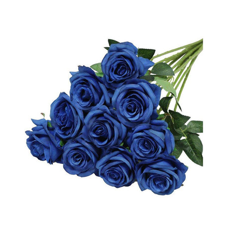 10pcs Artificial Silk Simulation Rose Flowers - Wedding Party Home Decorations - Purple