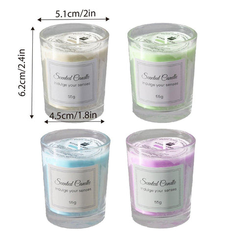 4Pcs Aroma Candles Smokeless Glass Scented Candles Gift Set for Relaxation