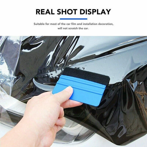 Felt Edge Squeegee For Decals Sticker Vinyl Sheet  Car Wrap Applicator Tool Blue