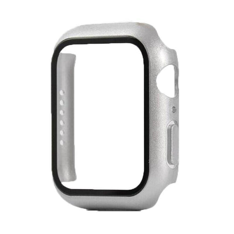 For Apple Watch iWatch Series SE 6 5 4 3 2 1 Case Full Glass Cover 38mm - Silver