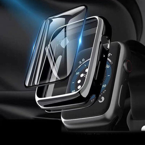 For Apple Watch iWatch Series SE 6 5 4 3 2 1 Case Full Glass Cover 40mm - Black