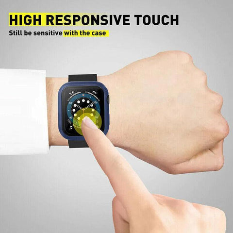 For Apple Watch iWatch Series SE 6 5 4 3 2 1 Case Full Glass Cover 40mm - Green