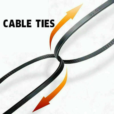 250X Cable Ties Zip Ties Nylon UV Stabilised Black Cable Tie - 3.5*250mm