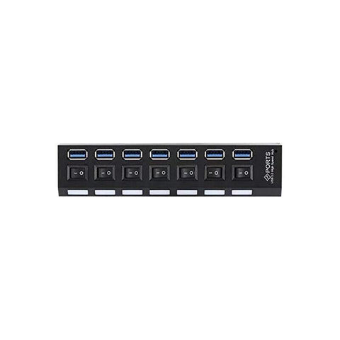 7 Port Usb 3.0 High Speed Extension Hub Splitter Extender For Pc Laptop Macbook - White