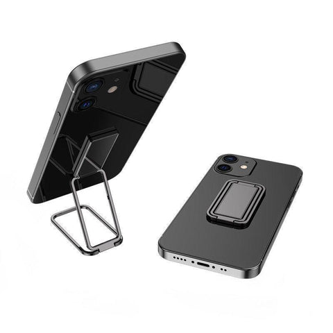 Portable Multifunctional Folding Metal Mobile Phone Holder Bracket Desktop Stand - Rose Gold