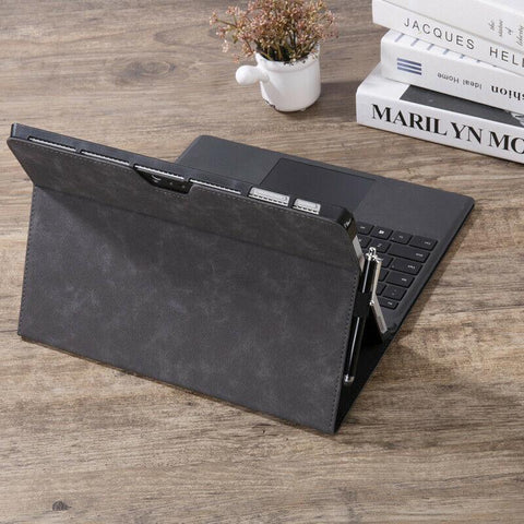 Premium Leather Case Cover Protector For Microsoft Surface Pro 8 - Red
