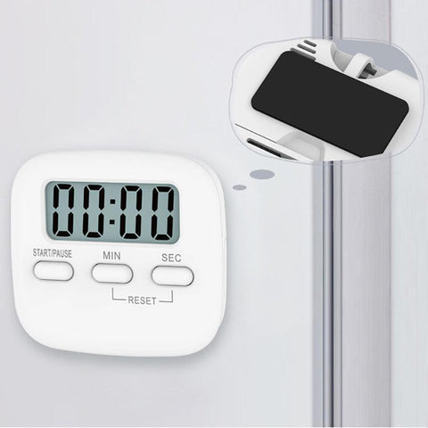 Digital Kitchen Timer 99 Minute Countdown Clock With LCD Display and Metal Mount - Pink