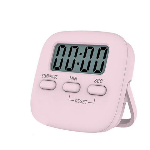 Digital Kitchen Timer 99 Minute Countdown Clock With LCD Display and Metal Mount - White