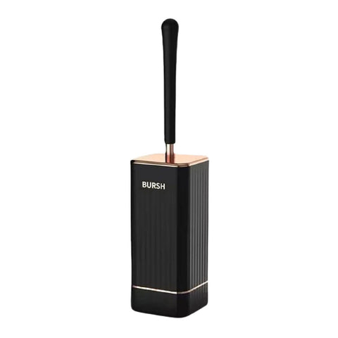 Wall Mounted Toilet Brush Holder Set Bathroom Cleaning Brush for Home Restroom - Black