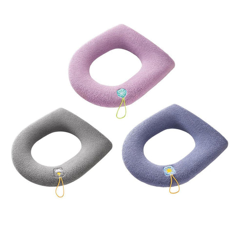 Soft Toilet Seat Bathroom Washable Warmer Cushion Mat Cover Pad Hook New Lid  Au - Grey