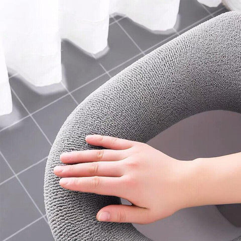 Soft Toilet Seat Bathroom Washable Warmer Cushion Mat Cover Pad Hook New Lid  Au - Grey