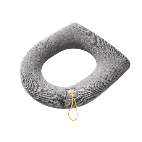 Soft Toilet Seat Bathroom Washable Warmer Cushion Mat Cover Pad Hook New Lid  Au - Grey