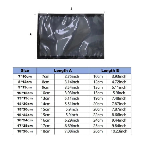 100pcs Transparent Vacuum Bags Air Compression Sealed Food Packaging - 16*24cm